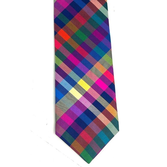 Charles Tyrwhitt Neck Tie Mens MultiColor 100% Silk Made In England Colorful - Picture 4 of 9